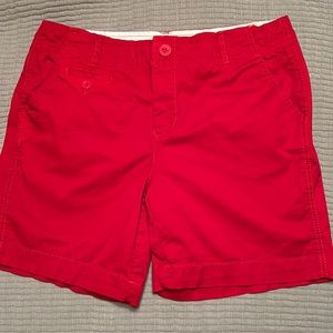 Red Cotton/Spandex Shorts Size 10